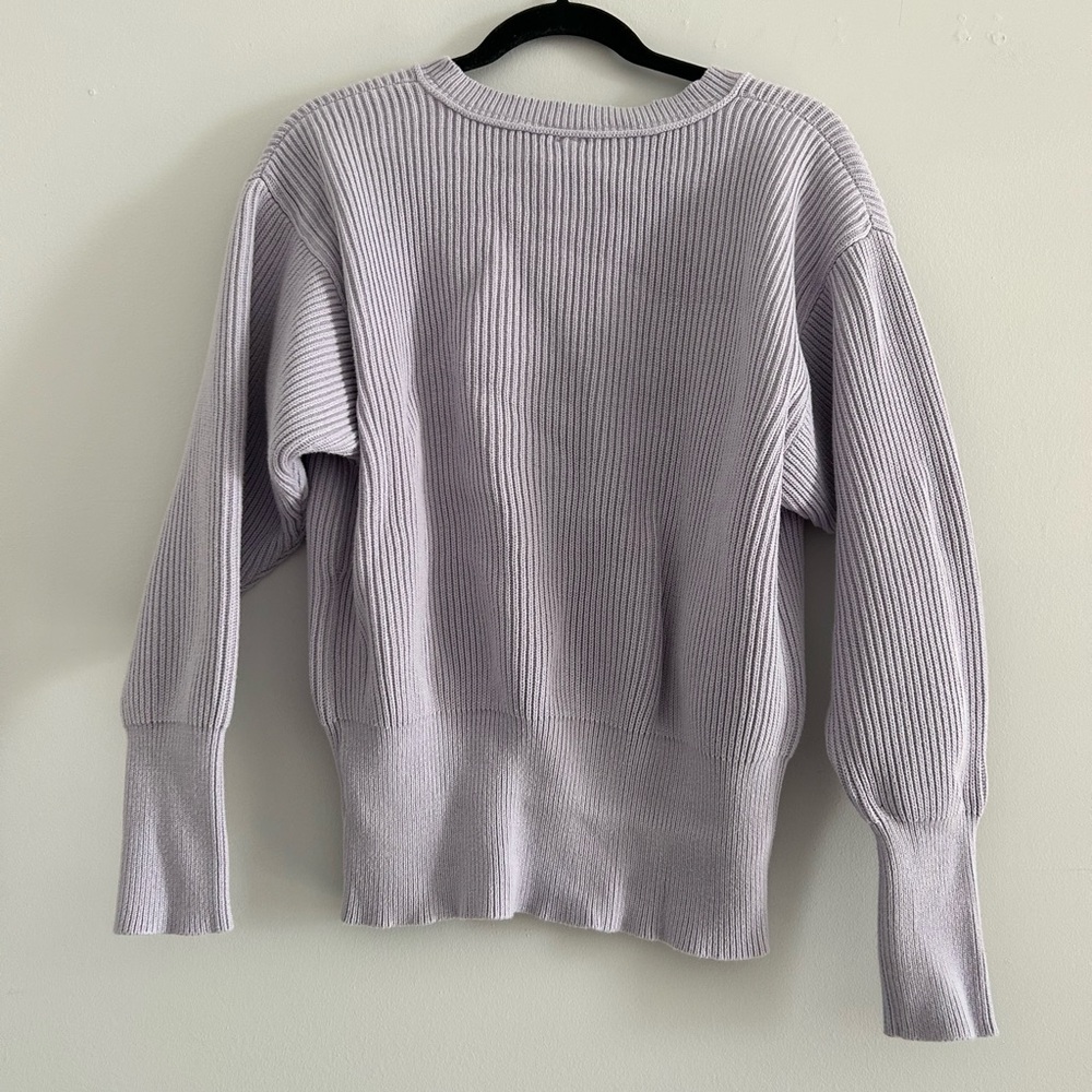 Free People Lilac V-Neck Ribbed Sweater - Picture 6 of 6